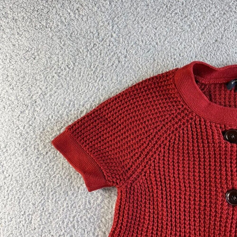 NEW‎ Banana Republic Cardigan Sweater Womens Small Red Angora Blend Chunky - Picture 6 of 16